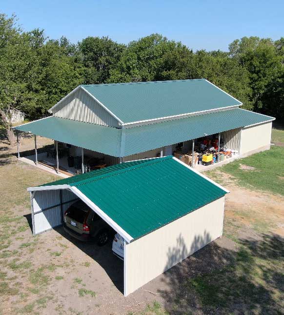 Barndominium with carport